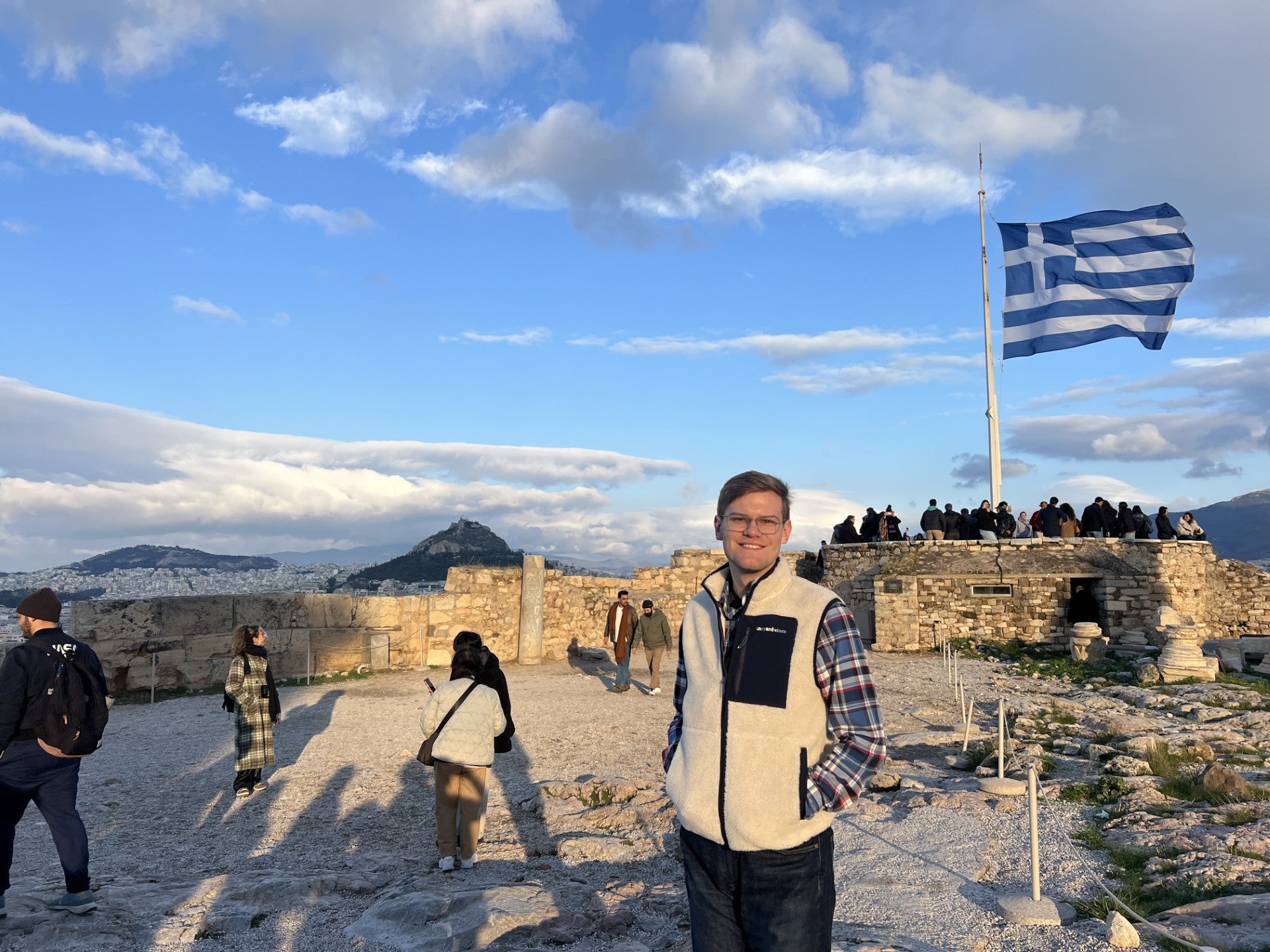 Erik Cochrane in Greece for a Marshall University Study Abroad program