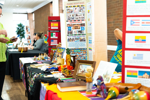 Table displays at the Marshall University International Festival