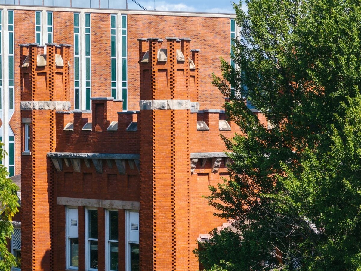 top of Old Main on campus