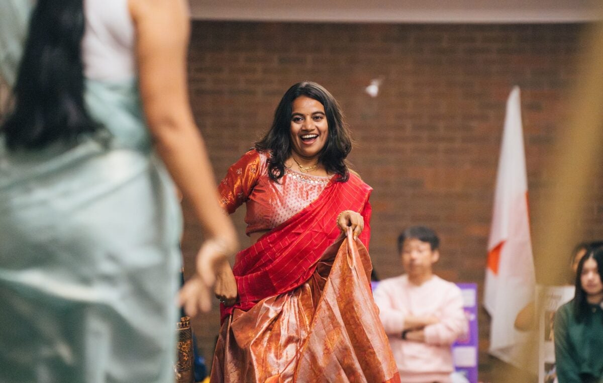 student dancing at the international festival