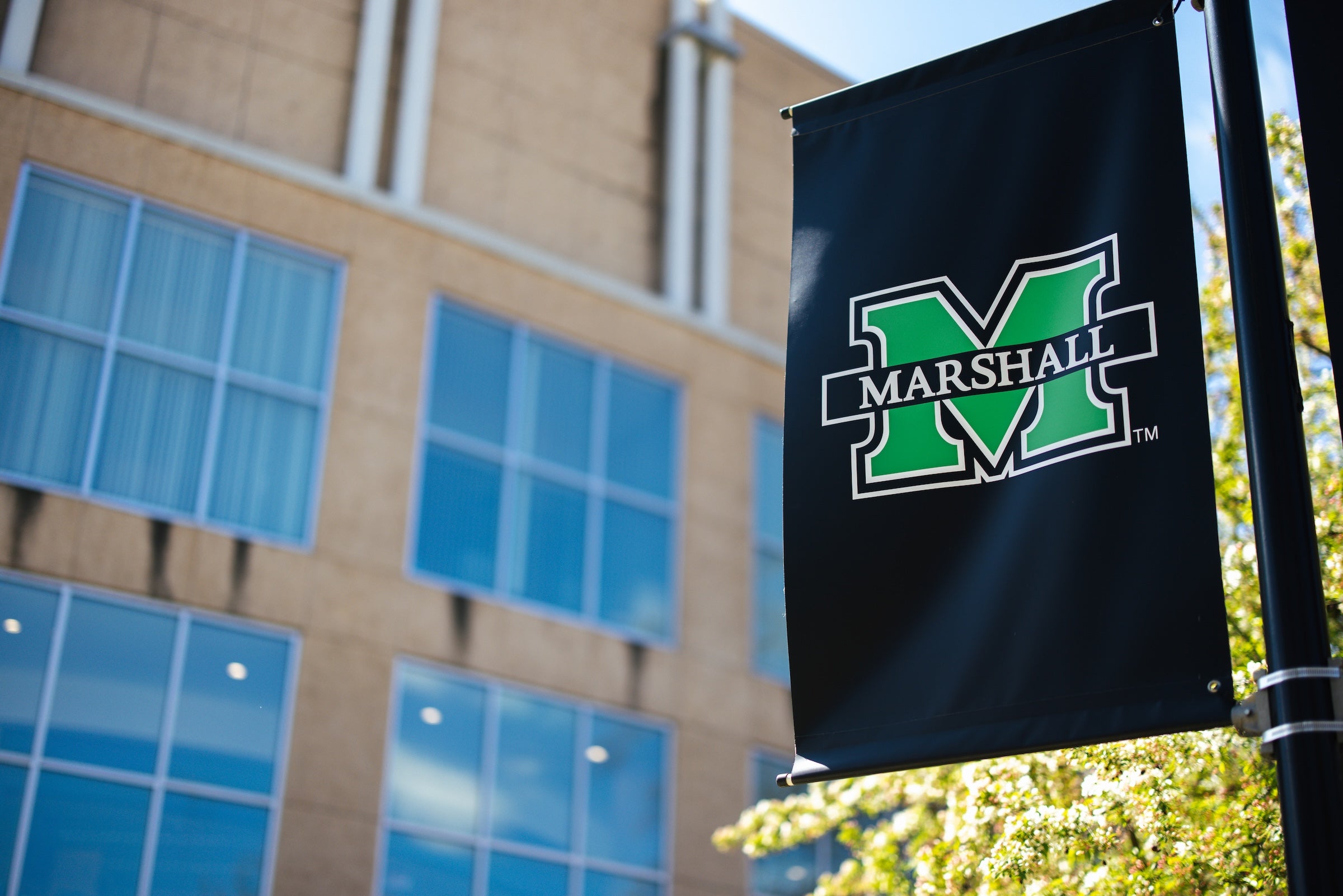 Marshall flag on campus