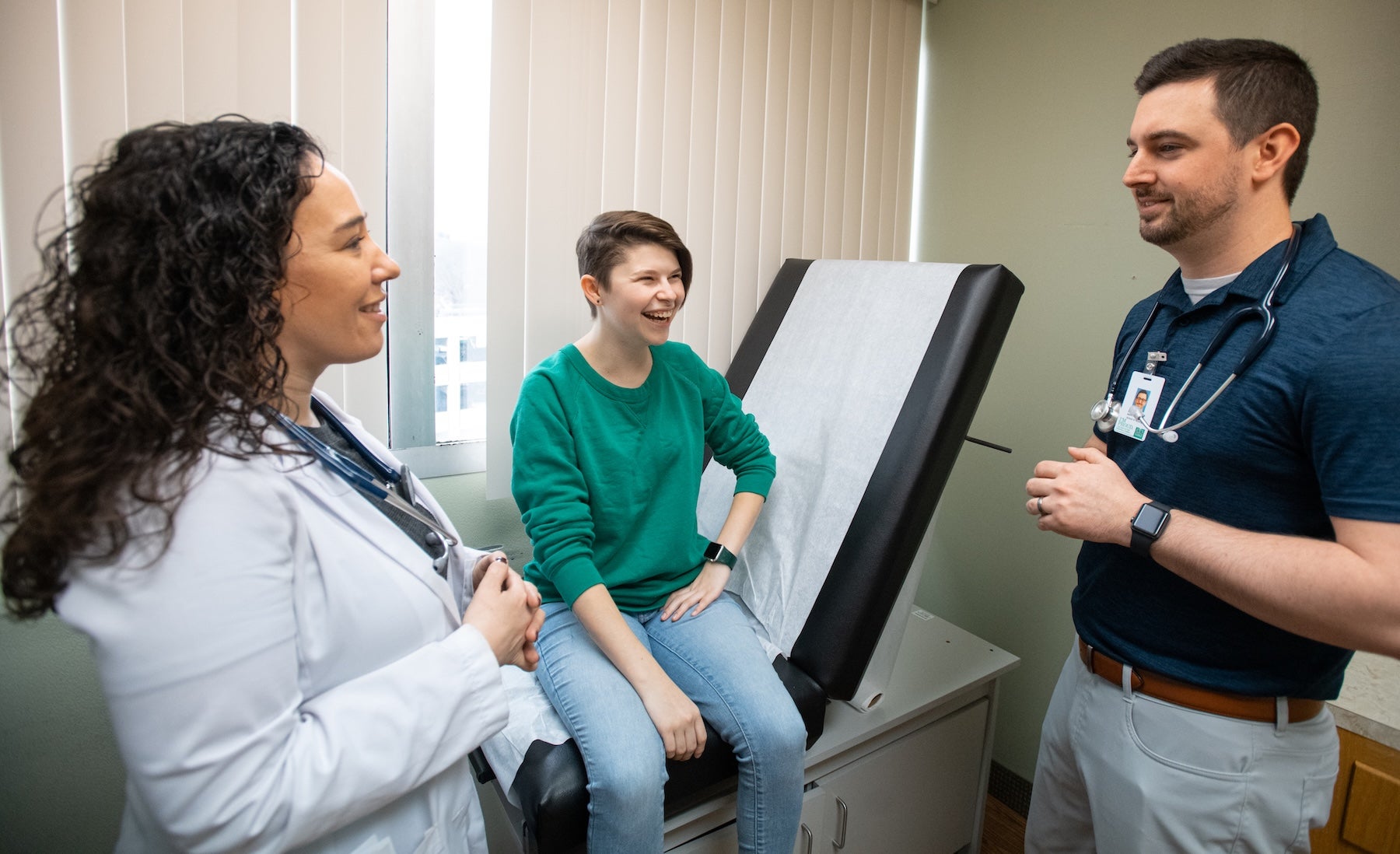 student receiving health services at a doctor's appointment