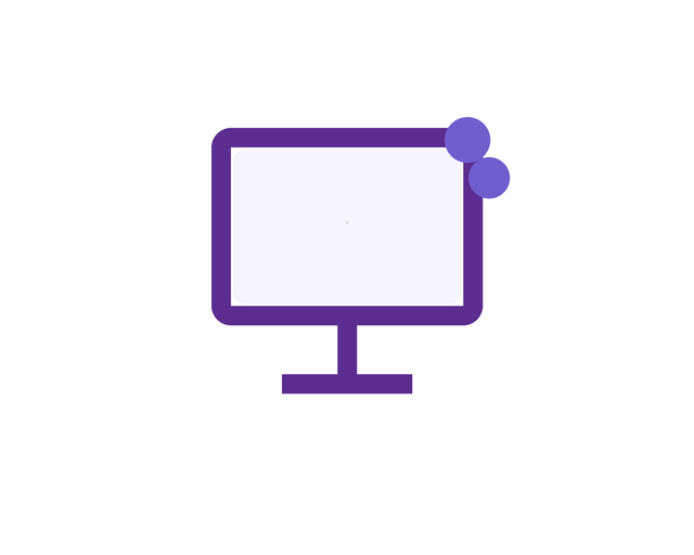 ms teams related icon. purple computer screen