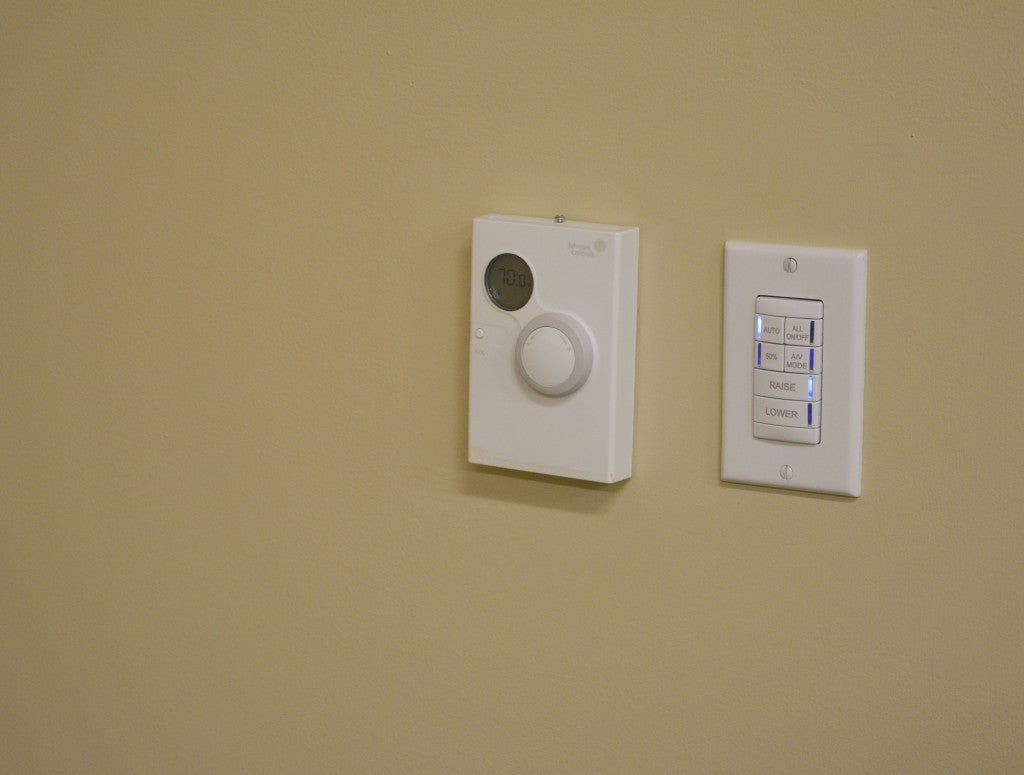 The majority of the classrooms in the Engineering Complex are equipped with individual temperature controls to save energy and keep costs down.