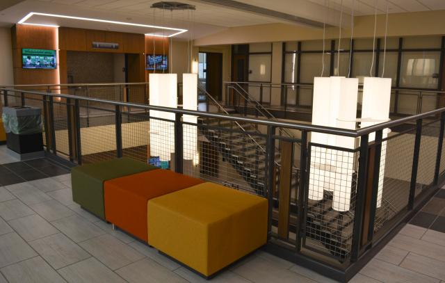 The atrium in the Engineering Complex lets natural light in, reducing energy costs.