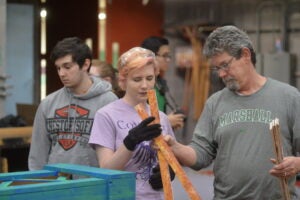 Jamez Morris-Smith and students in class.