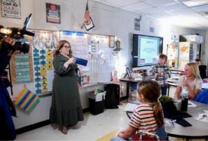 Janna Hamrick in her classroom at Rock Branch Elementary