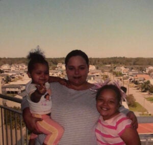 Kay Steele with her mother and sister as a child