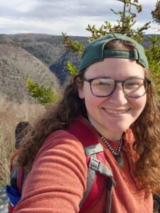 Jackie Wazelle on a hike