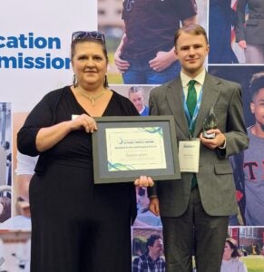 Jamison Lewis was recognized as the first WV Higher Education Student Action and Impact Award recipient at the 2025 WV Student Success Summit 