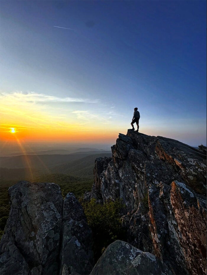 Daniel Parlock at Humpback Rock at sunrise