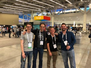 Corey Schafer (right) and three colleagues at a Google conference