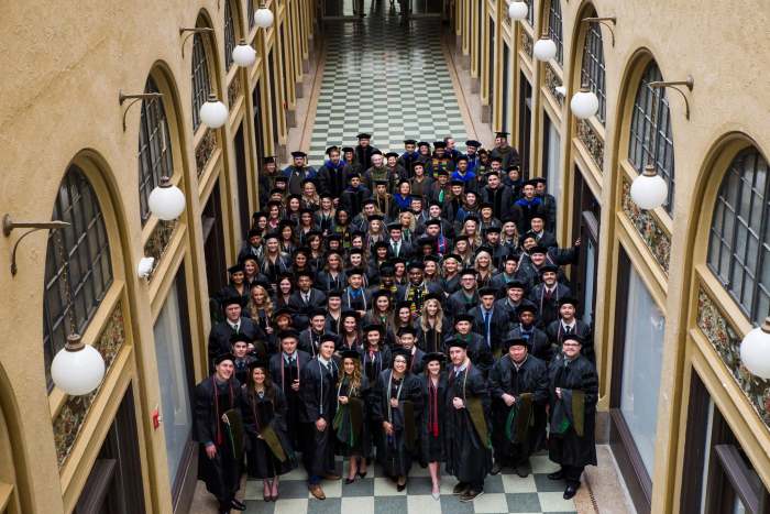 Marshall University School of Pharmacy's inaugural class at their graduation in 2016