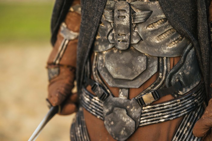 A close-up image shows the details of the torso on the costume Olivia designed for Marco