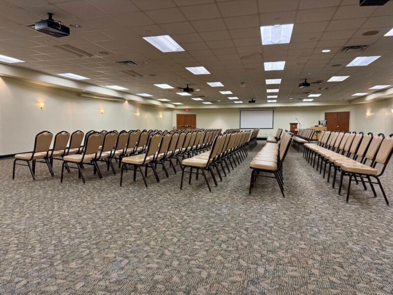 Image of BE5 with chairs lined up in rows.