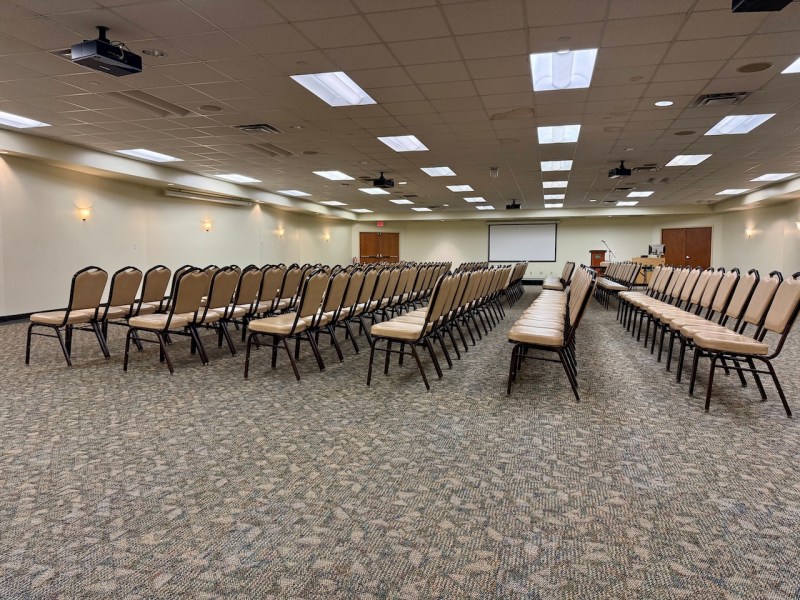 Image of BE5 with chairs lined up in rows.