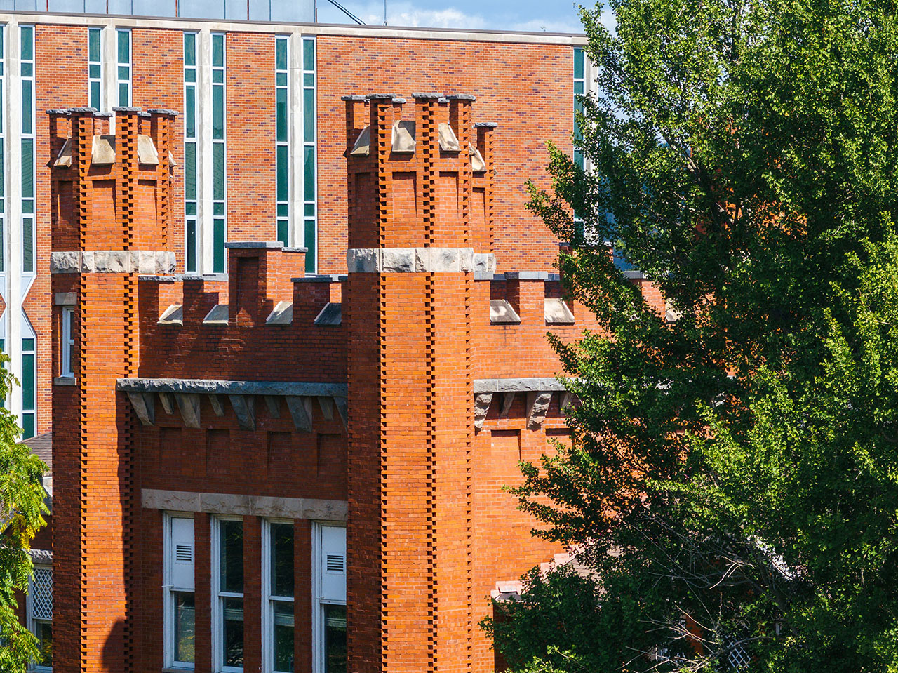 Image of the spires on old main