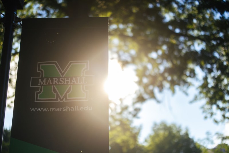 Image of Marshall banner with sun shining in the background