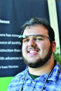 Photo of Dylan Watson wearing Google Glass