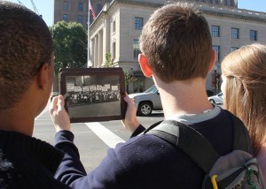 Photo of students using Clio app
