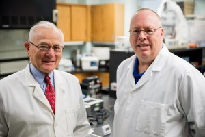 Photo of Drs. Stanek and Mufson in lab
