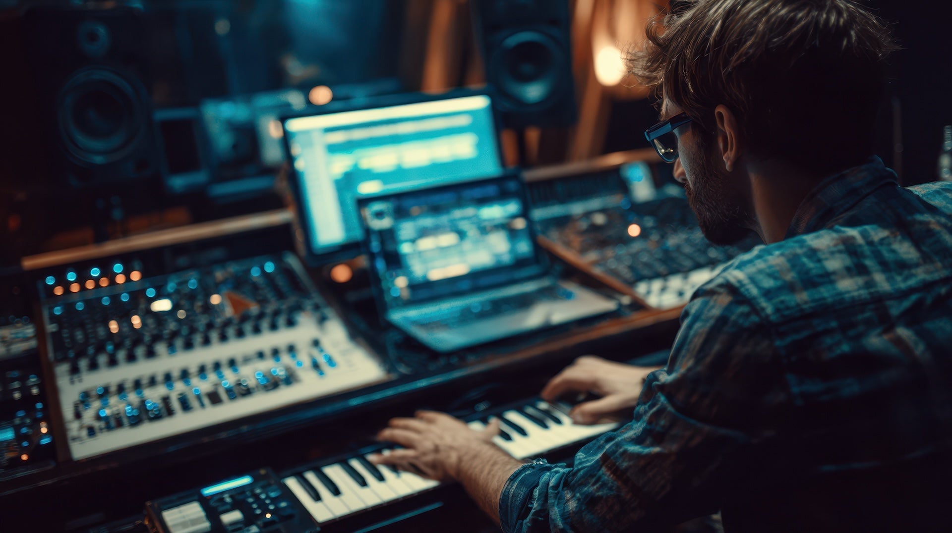 Image of someone working in a music studio.