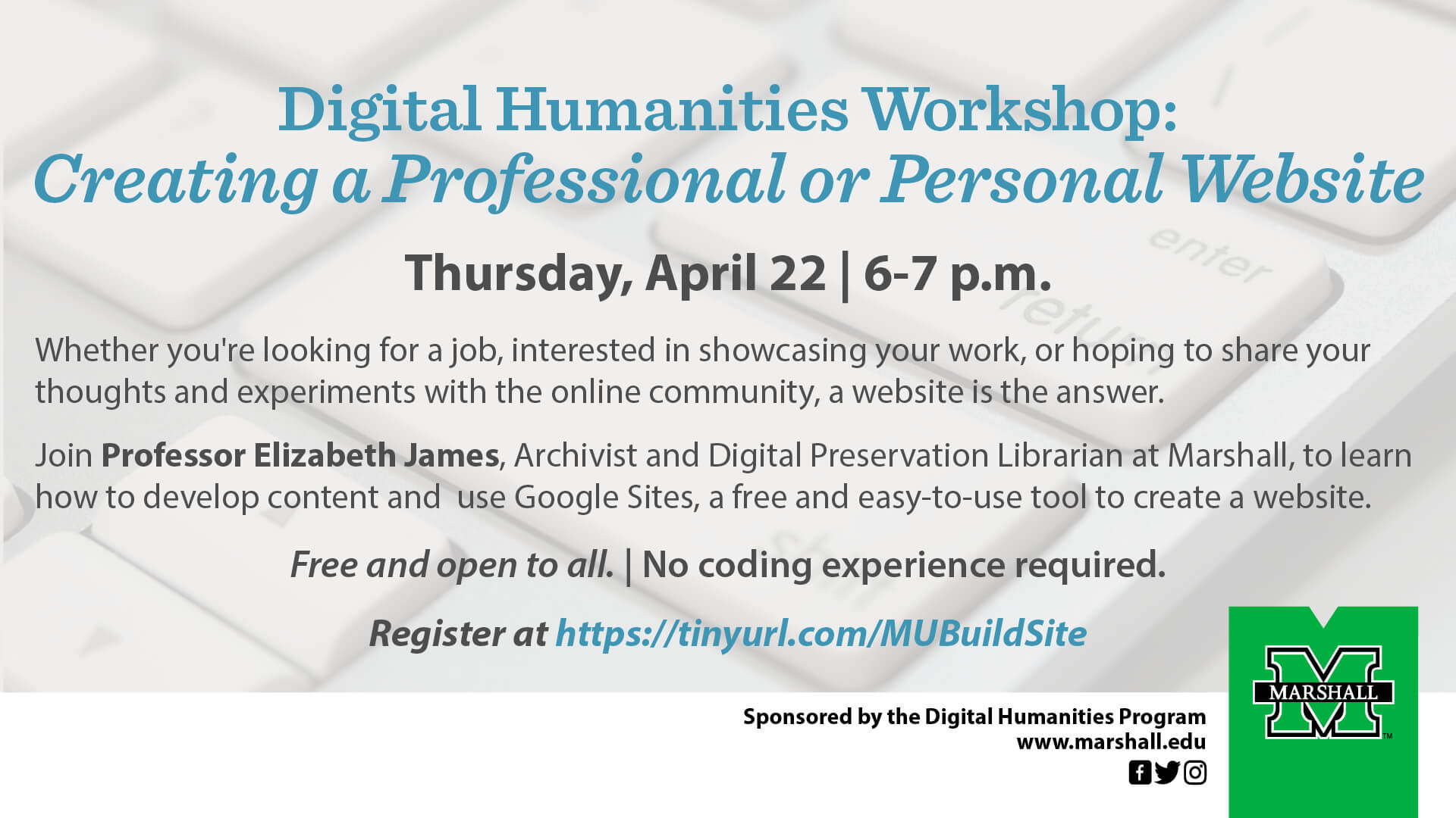 Digital Humanities program to offer online on building a