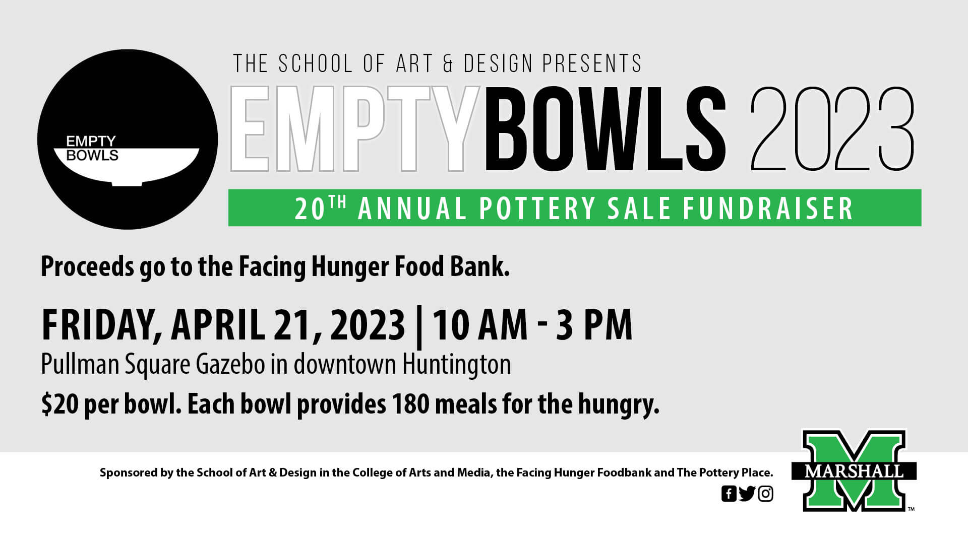 Marshall to host 20th Annual Empty Bowls fundraiser April 21 at Pullman