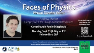 Faces of Physics Virtual Speaker Series discussion to be held Sept. 15