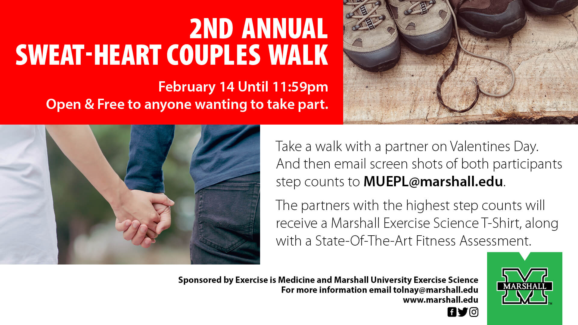 kommentar jord Utrolig 2nd Annual Sweat-Heart Couples Walk set for Feb. 14 - Marshall University  News