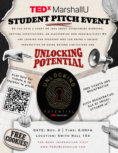 Poster announcing student pitch event