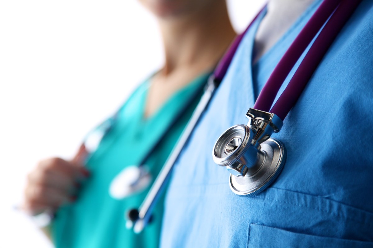 up close image of a stethoscope on a nurse practitioner