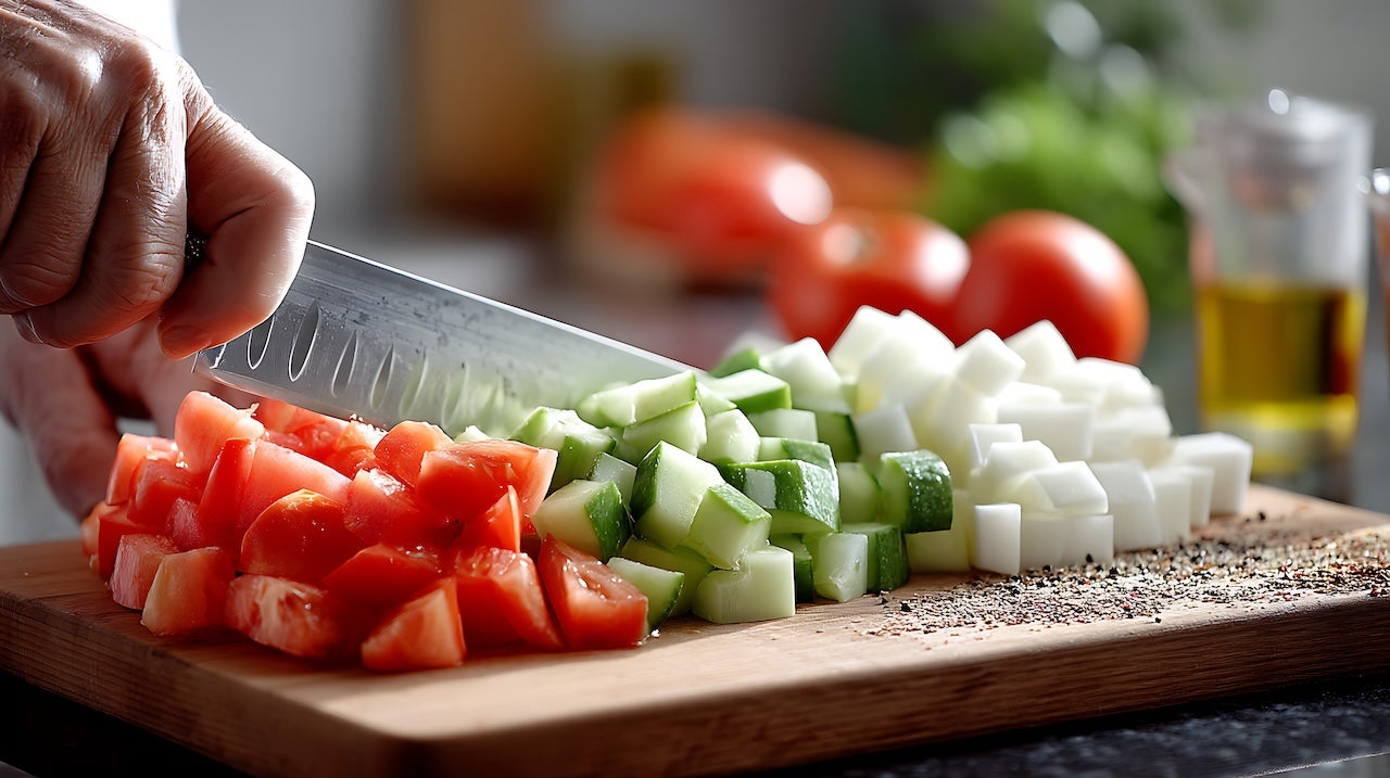 Image of vegetables being chopped up
