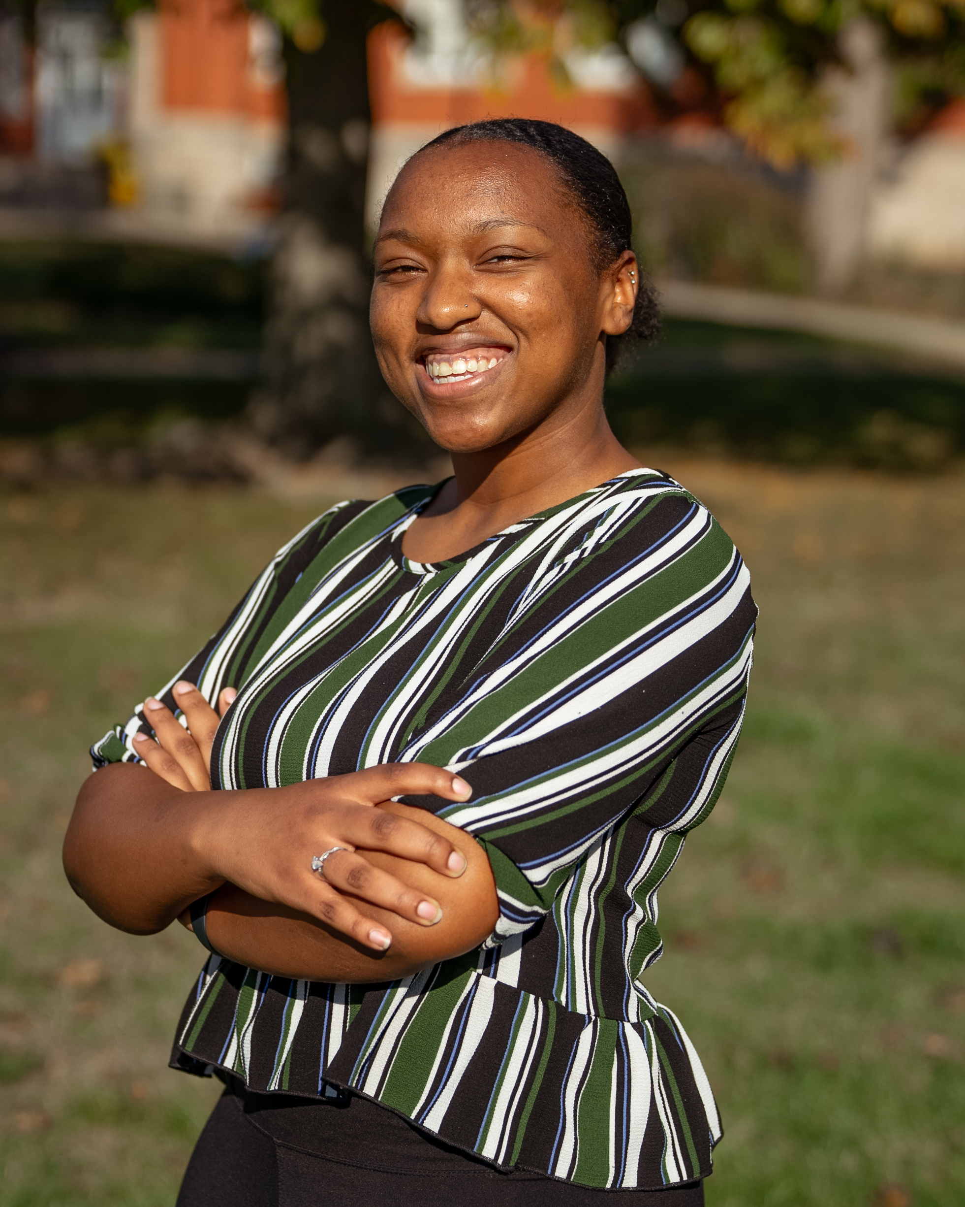 student worker smiling