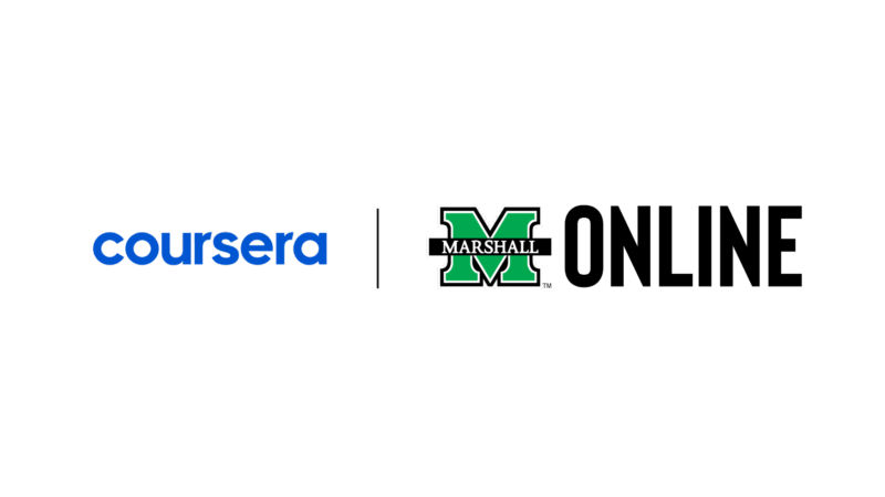 coursera and Marshall Online logo