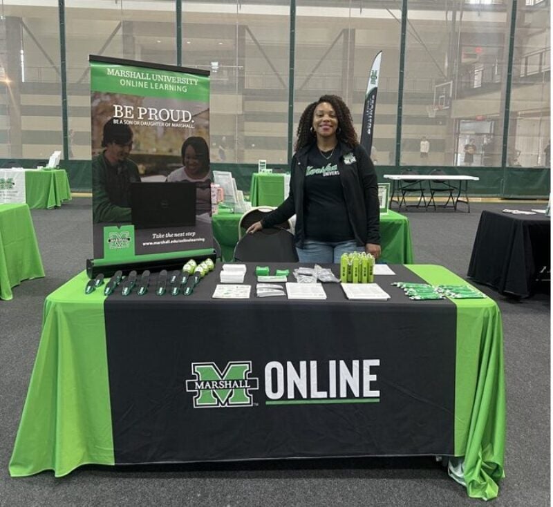 Lalacia set up at a Marshall Online booth in the Rec Center