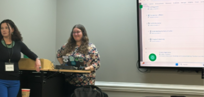 two women presenting