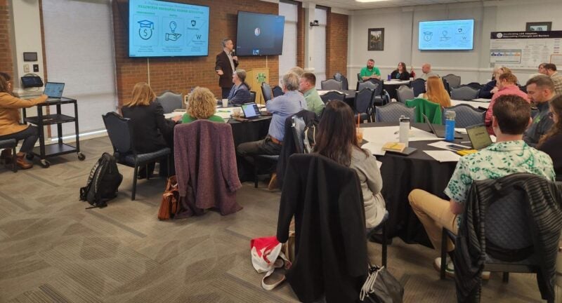 LER Cohort session, person speaking to a group