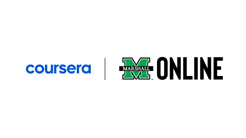 coursera and Marshall Online logo