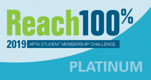 2019 Platinum Level of APTA Reach 100% Student Membership Challenge