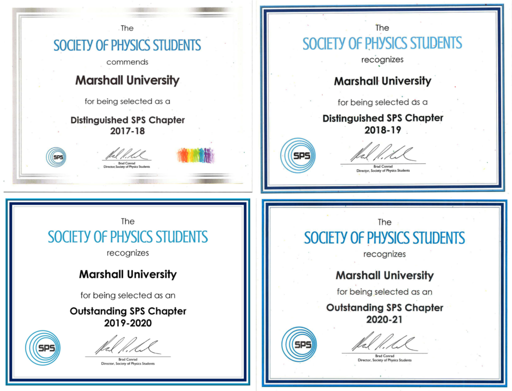 All 4 Awards SPS Marshall University Chapter