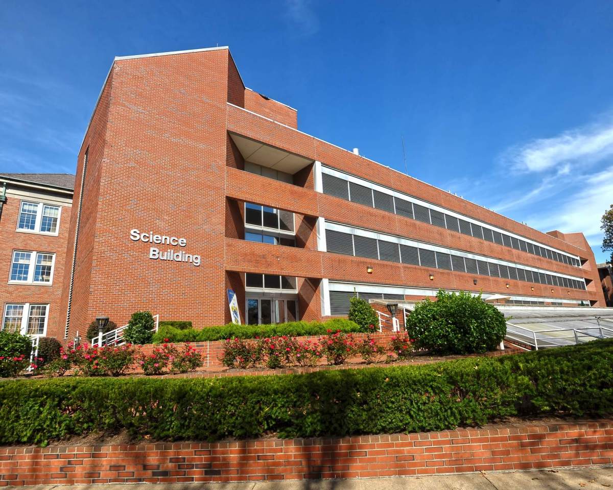 Exterior photo of Marshall Science Building