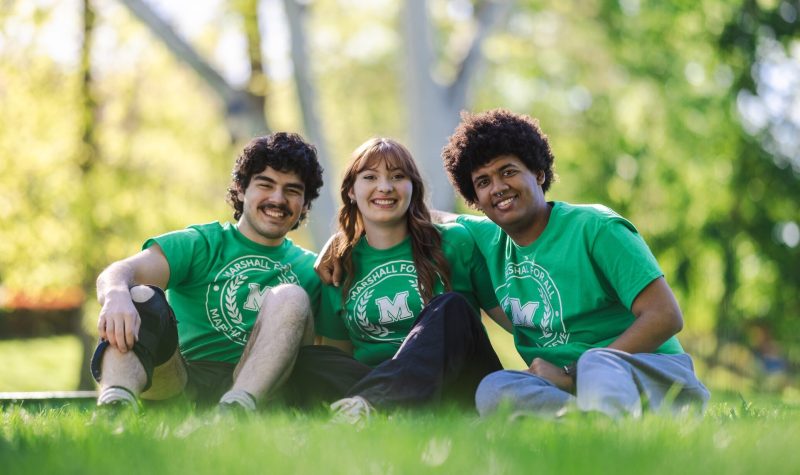 three Marshall for All Students smiling outside