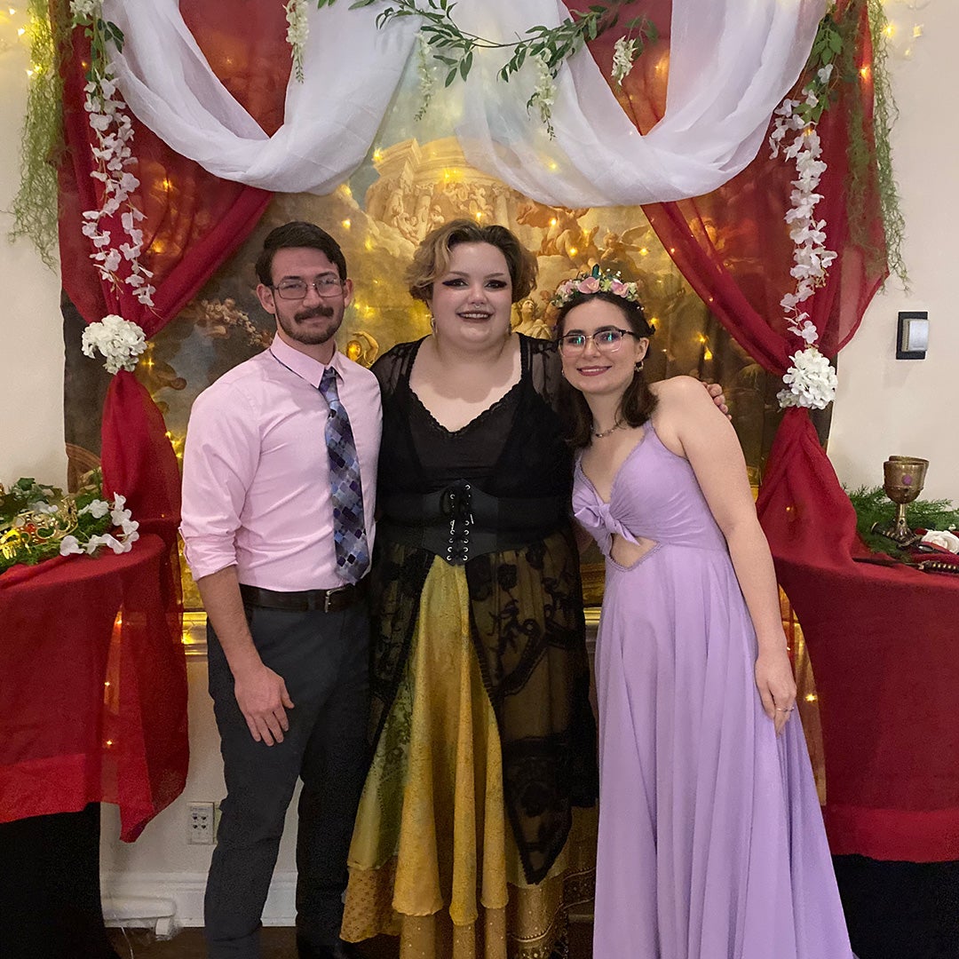 Students pose for a photo at Marshall University's Renaissance Prom
