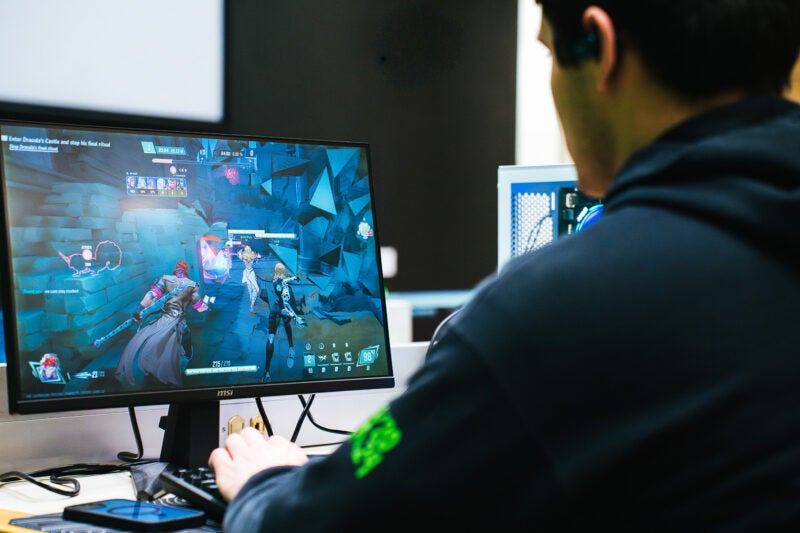 Marshall University Esports participant competes in a game