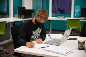 Student Studying in East Hall