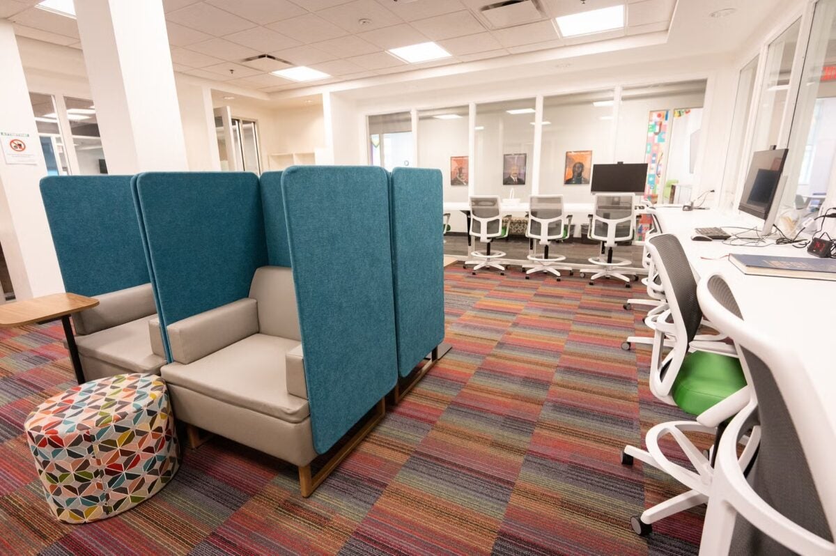 interior shot of the Learning Hub in East Hall