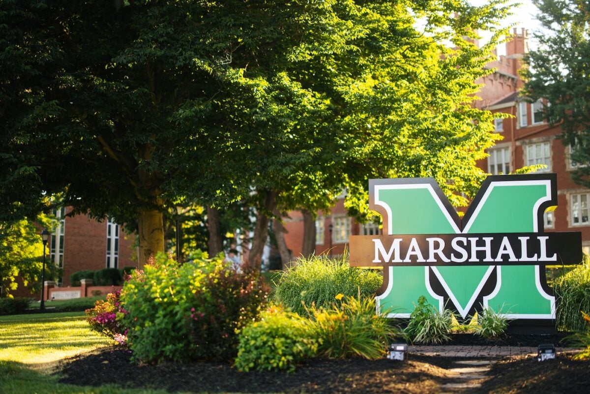 block M on campus in the fall