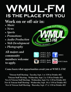 Fall 2015 WMUL-FM New & Vet Meeting Flyer