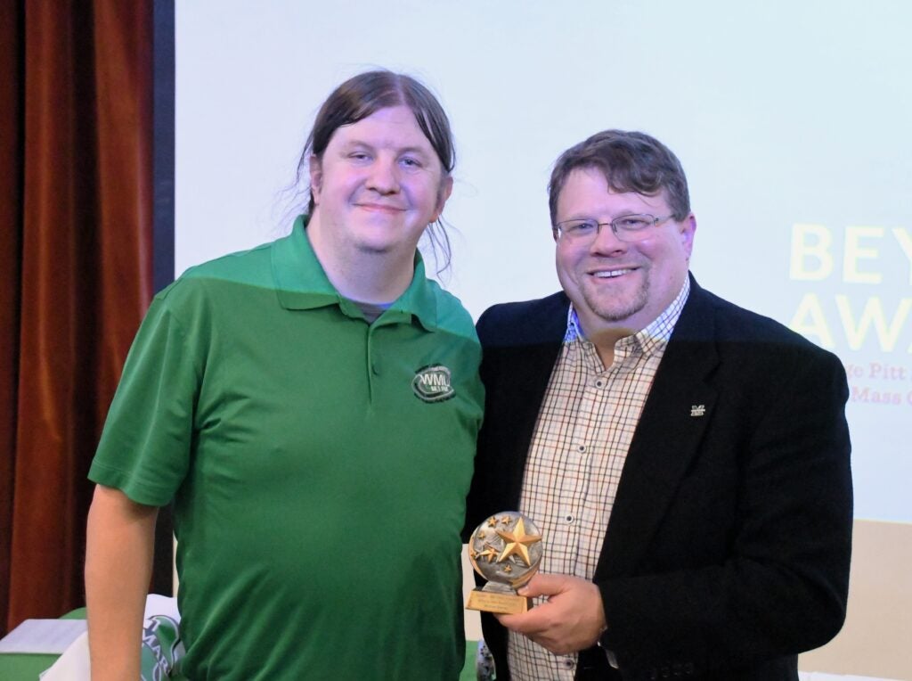 Dr. Quicke and Mike Stanley at W Page Pitt School of Journalism and Mass Communications Beyond Awards - November 27, 2023